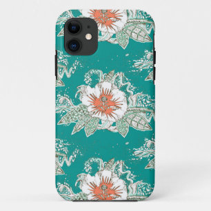 hibiscus surf retro iPhone 11 hoesje