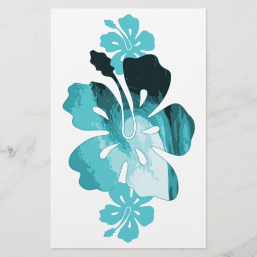 Hibiscus surf stijl briefpapier (Voorkant)
