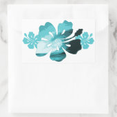 Hibiscus surf stijl rechthoekige sticker (Tas)