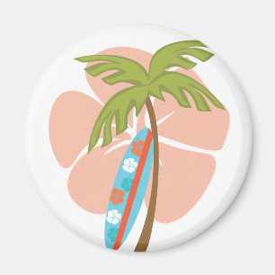 Hibiscus Surfboard Magneet