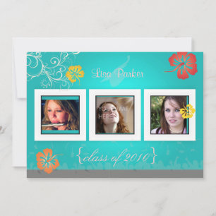 Hibiscus/Swirls/tropische bloemen foto's Kaart