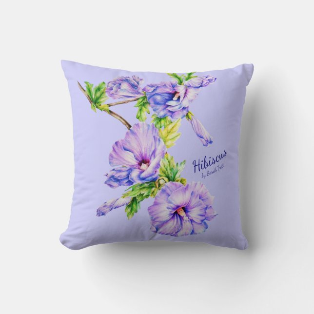 Hibiscus syriacus peint coussin d'art (Recto)