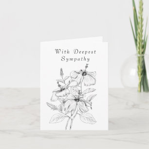 hibiscus tekening denken aan je sympathie kaart