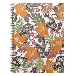 Hibiscus Tijger, exotisch patroon. Notitieboek