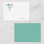 Hibiscus tropical Blue Beach Wedding Carte du lieu (Devant / Derrière)