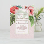 Hibiscus Tropical Bouquet Plage Mariage Invitation (Debout devant)