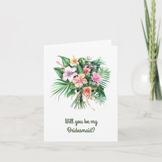 Hibiscus Tropical Bouquet Wedding Party Voorstel (Voorkant)