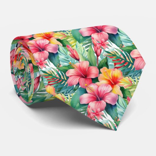 Hibiscus tropical Cravate d'été (Roulé)