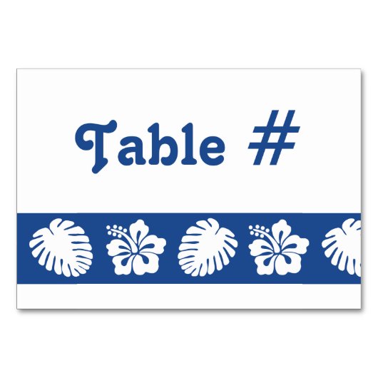 Hibiscus tropical dans la carte de table bleue (Devant)