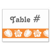 Hibiscus tropical dans la carte de table orange (Dos)