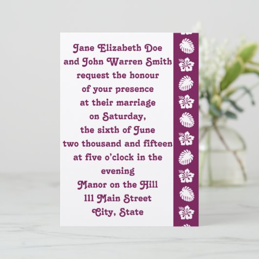 Hibiscus tropical dans la Faire-part de mariage du (Debout devant)