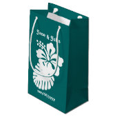 Hibiscus Tropical dans un Sac Cadeau Sarcelle (Dos Angle)