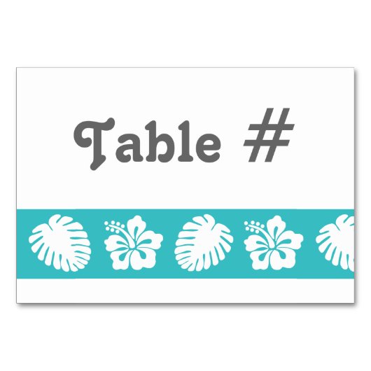 Hibiscus tropical en carte de table Turquoise (Devant)