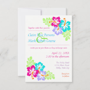 Hibiscus Tropical - Faire-Part de Mariage 3x5