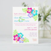 Hibiscus Tropical - Faire-Part de Mariage 3x5 (Debout devant)