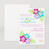 Hibiscus Tropical - Faire-Part de Mariage 3x5 (Devant / Derrière)