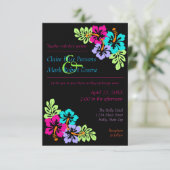 Hibiscus tropical - Faire-part de mariage 3x5 (Debout devant)
