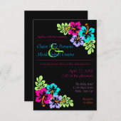 Hibiscus tropical - Faire-part de mariage 3x5 (Devant / Derrière)