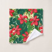 hibiscus tropical floral art moderne (Gant de toilette)