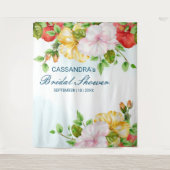 Hibiscus Tropical Floral Wedding Backdrop Wandkleed (Voorkant)