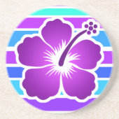 Hibiscus Tropical Flower drink onderzetter - paars (Voorkant)