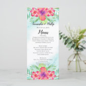 Hibiscus Tropical Flower Watercolor Beach Menu (Debout devant)