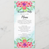 Hibiscus Tropical Flower Watercolor Beach Menu (Devant)