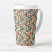 Hibiscus Tropical Gras Imprimer Mug Latte En Céram (Angle droit)