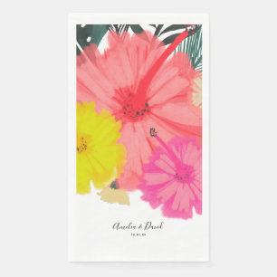 Hibiscus Tropical Hand Drawn Floral Wedding Servet