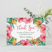 Hibiscus tropical Hawaiian Birthday Carte de remer (Debout devant)