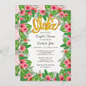 Hibiscus tropical Luau Couple Invitation à la douc (Devant / Derrière)