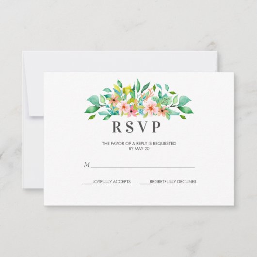 Hibiscus tropical | mariage RSVP avec (Devant)