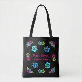 Hibiscus Tropical Noir - Sac Cabas (Devant)