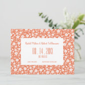 Hibiscus Tropical Peach Wedding Save The Date (Staand voorkant)
