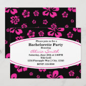 Hibiscus tropical rose chaud Invitation noire flor (Devant / Derrière)