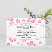 Hibiscus tropical rose et blanc Invitation florale (Debout devant)