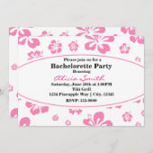 Hibiscus tropical rose et blanc Invitation florale (Devant / Derrière)