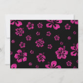 Hibiscus Tropical Rose Floral Black Invitation (Dos)