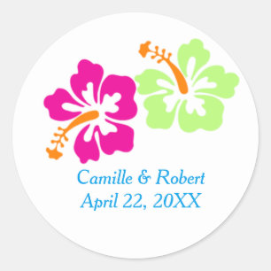 Hibiscus tropical - Stickers Cercle Mariage