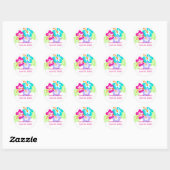 Hibiscus tropical - Stickers Cercle Mariage (Feuille)