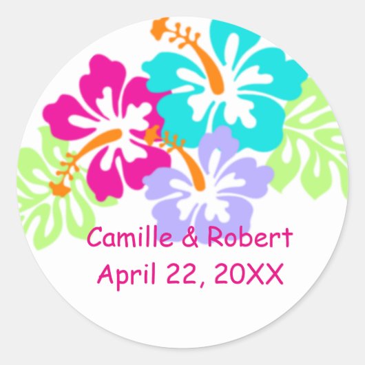 Hibiscus tropical - Stickers Cercle Mariage (Devant)