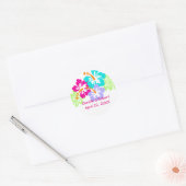 Hibiscus tropical - Stickers Cercle Mariage (Enveloppe)