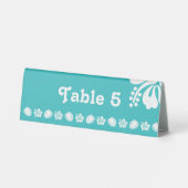 Hibiscus tropicaux en Tente Signe Turquoise (Verso)