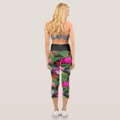 Hibiscus tropicaux Fleur Capri Leggings (Verso)