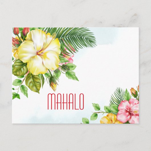 Hibiscus Tropische Aloha Briefkaart (Voorkant)