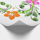 Hibiscus tropische bloem cadeaupapier (Hoek)