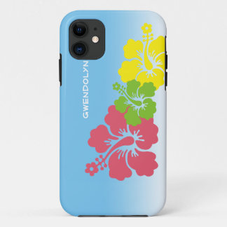 Hibiscus tropische bloemen bloesem trio Hawaiaans iPhone 11 Hoesje
