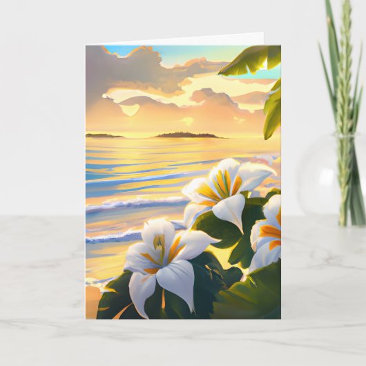 Hibiscus Tropische Verjaardag Kaart (Voorkant)