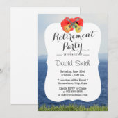 Hibiscus & Ukulele Beach Retirement Party Kaart (Voorkant / Achterkant)