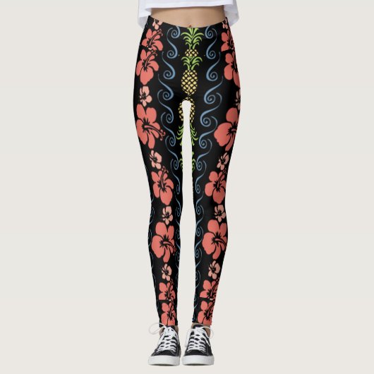 Hibiscus-ventilator met ananas leggings (Voorkant)